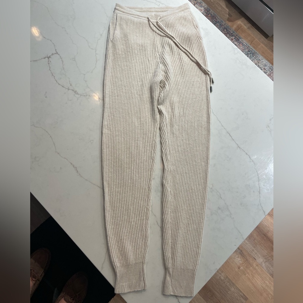 Jonathan Simkhai 'Nina' Ribbed Knit Jogger Pants Wool & Cashmere Blend XS/S